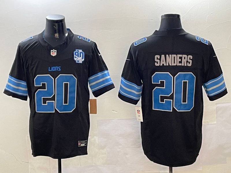 Men Detroit Lions #20 Sanders Black three generations 2024 Nike Limited NFL Jersey style 3->detroit lions->NFL Jersey